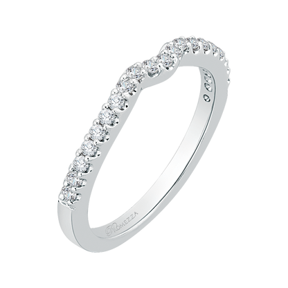 Round Diamond Half-Eternity Wedding Band in 14K White Gold