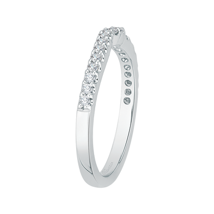 Round Diamond Half-Eternity Wedding Band in 14K White Gold
