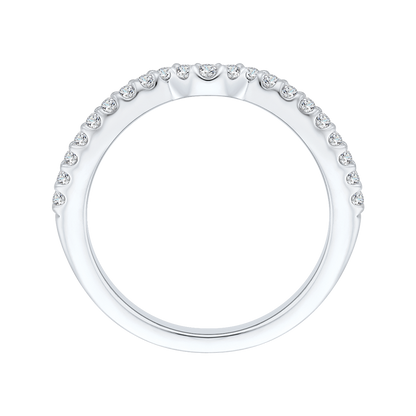 Round Diamond Half-Eternity Wedding Band in 14K White Gold