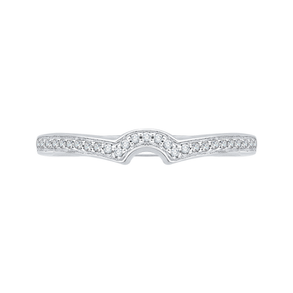 Round Diamond Half-Eternity Wedding Band in 14K White Gold