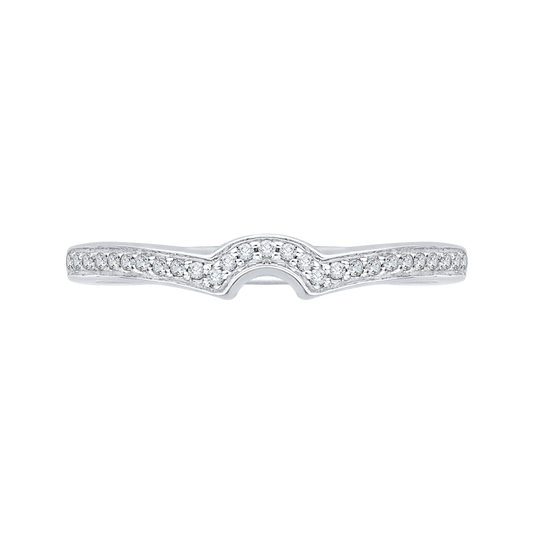 Round Diamond Half-Eternity Wedding Band in 14K White Gold