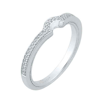 Round Diamond Half-Eternity Wedding Band in 14K White Gold