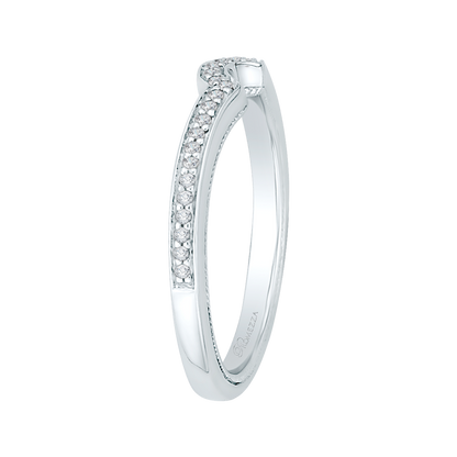 Round Diamond Half-Eternity Wedding Band in 14K White Gold