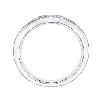 Round Diamond Half-Eternity Wedding Band in 14K White Gold