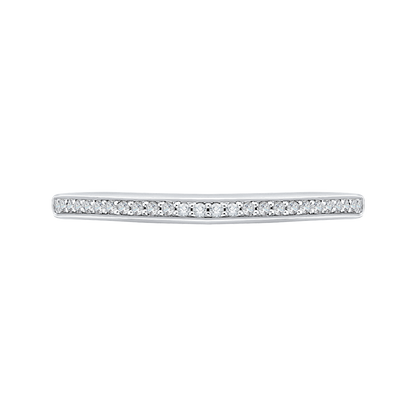 Round Diamond Half-Eternity Wedding Band in 14K White Gold