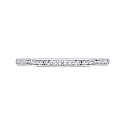 Round Diamond Half-Eternity Wedding Band in 14K White Gold