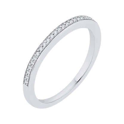 Round Diamond Half-Eternity Wedding Band in 14K White Gold