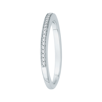Round Diamond Half-Eternity Wedding Band in 14K White Gold