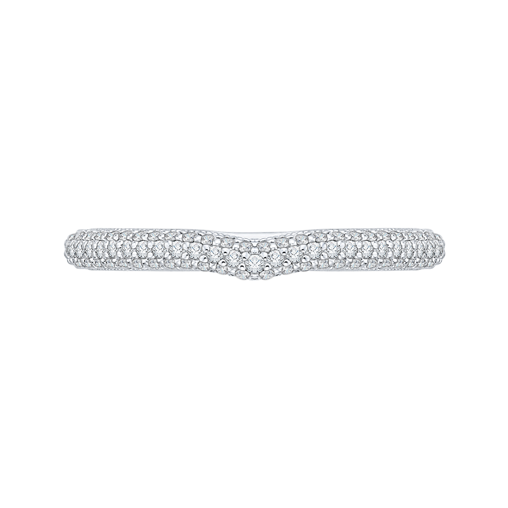 Round Diamond Wedding Band in 14K White Gold