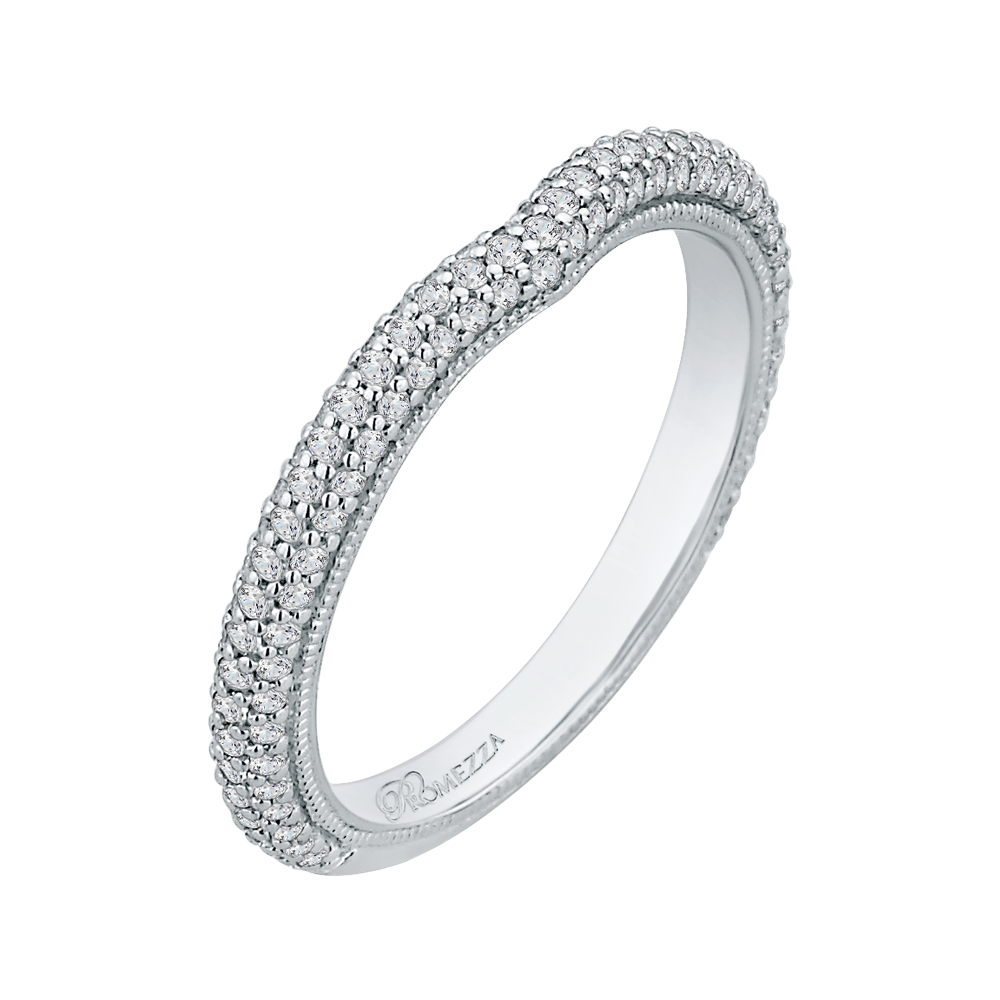 Round Diamond Wedding Band in 14K White Gold
