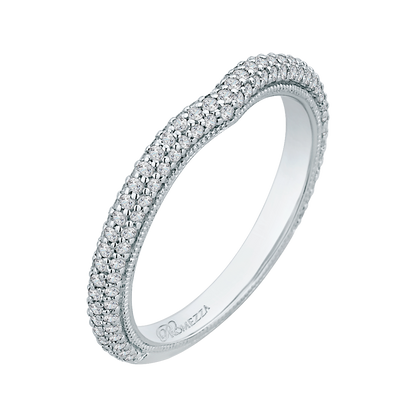 Round Diamond Wedding Band in 14K White Gold