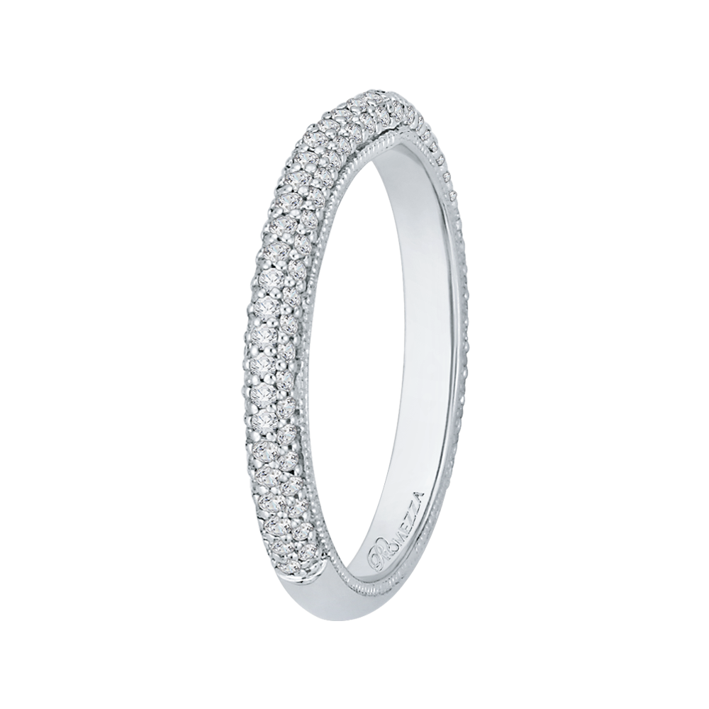Round Diamond Wedding Band in 14K White Gold
