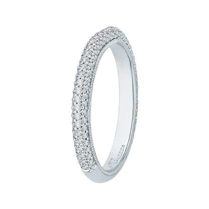 Round Diamond Wedding Band in 14K White Gold