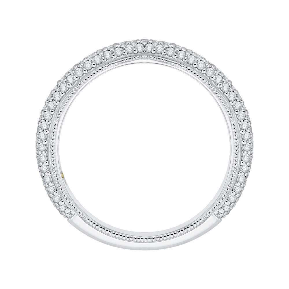 Round Diamond Wedding Band in 14K White Gold