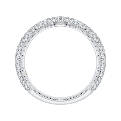 Round Diamond Wedding Band in 14K White Gold