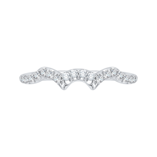 Round Diamond Half-Eternity Wedding Band in 14K White Gold