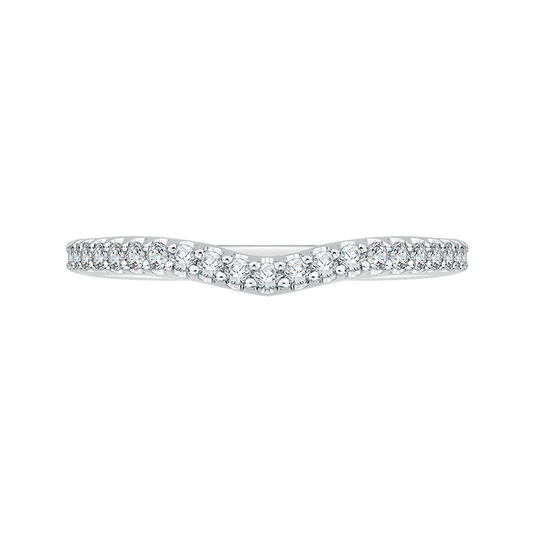 Round Diamond Half-Eternity Wedding Band in 14K White Gold