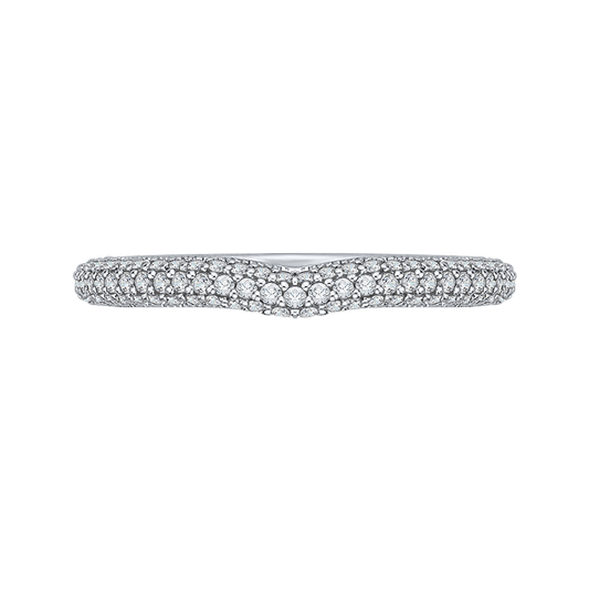 Round Diamond Wedding Band in 14K White Gold