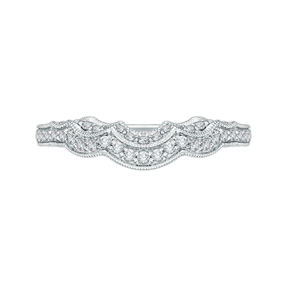 Round Diamond Half-Eternity Wedding Band in 14K White Gold