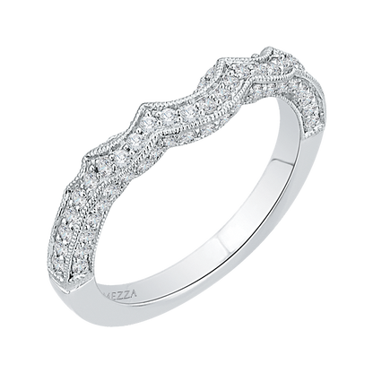 Round Diamond Half-Eternity Wedding Band in 14K White Gold