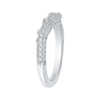 Round Diamond Half-Eternity Wedding Band in 14K White Gold