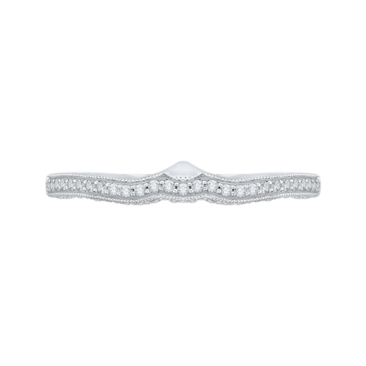 Round Diamond Half-Eternity Wedding Band in 14K White Gold