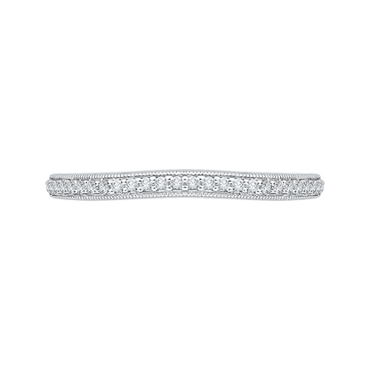 Round Diamond Half-Eternity Wedding Band in 14K White Gold