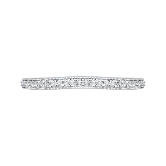 Round Diamond Half-Eternity Wedding Band in 14K White Gold
