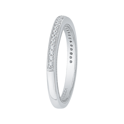 Round Diamond Half-Eternity Wedding Band in 14K White Gold