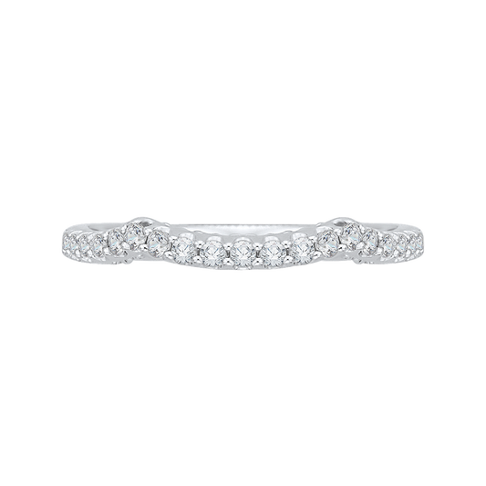 Round Diamond Half-Eternity Wedding Band in 14K White Gold