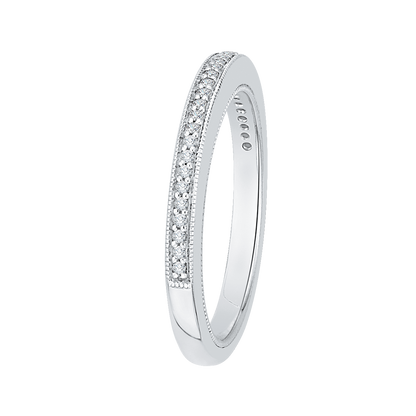 Round Diamond Half-Eternity Wedding Band in 14K White Gold