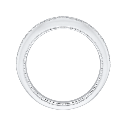 Round Diamond Half-Eternity Wedding Band in 14K White Gold