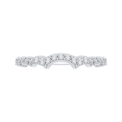 Round Diamond Half-Eternity Wedding Band in 14K White Gold