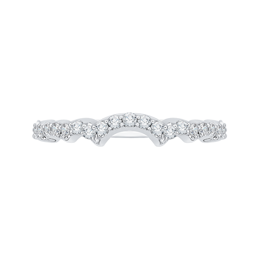 Round Diamond Half-Eternity Wedding Band in 14K White Gold