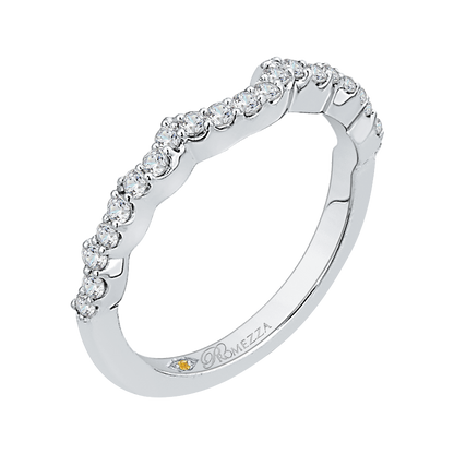 Round Diamond Half-Eternity Wedding Band in 14K White Gold
