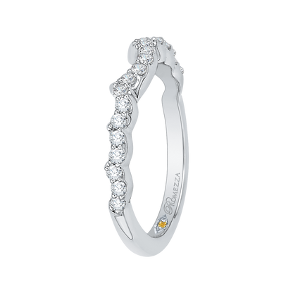 Round Diamond Half-Eternity Wedding Band in 14K White Gold