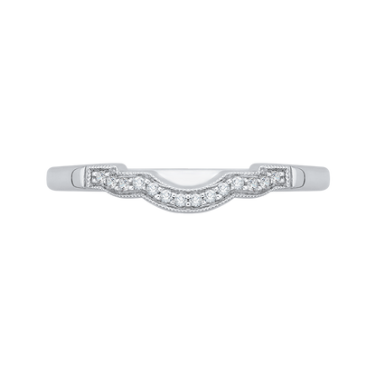 Round Diamond Wedding Band in 14K White Gold