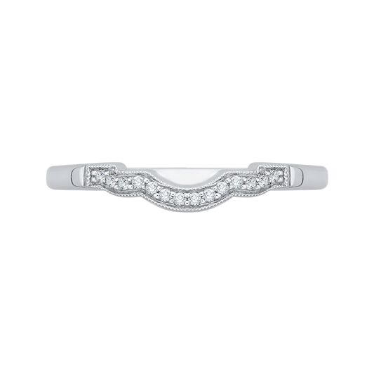 Round Diamond Wedding Band in 14K White Gold