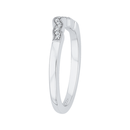 Round Diamond Wedding Band in 14K White Gold