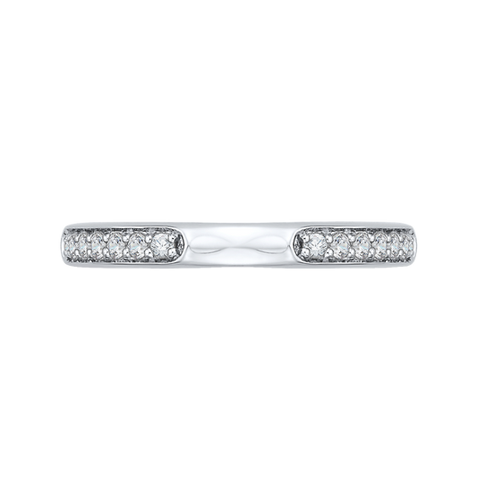 Round Diamond Wedding Band in 14K White Gold