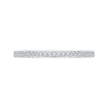 Round Diamond Half-Eternity Wedding Band in 14K White Gold