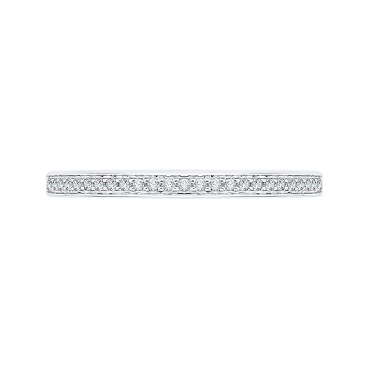 Round Diamond Half-Eternity Wedding Band in 14K White Gold