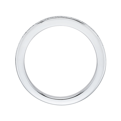 Round Diamond Half-Eternity Wedding Band in 14K White Gold