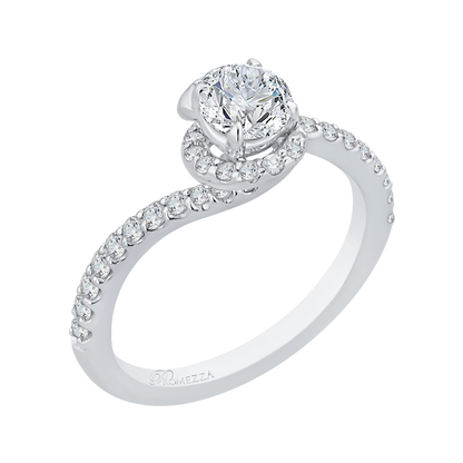 Round Diamond Engagement Ring in 14K White Gold