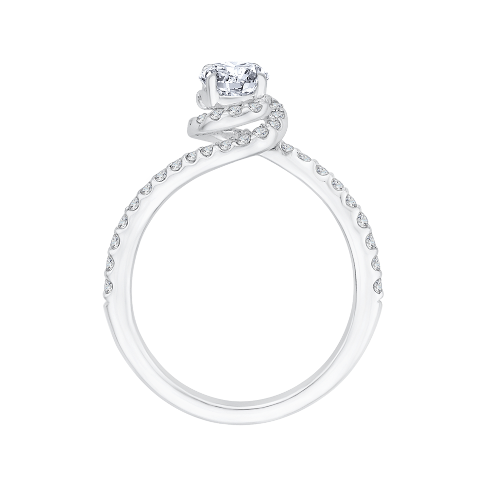 Round Diamond Engagement Ring in 14K White Gold