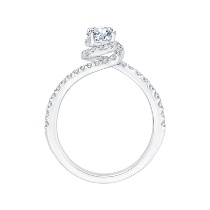 Round Diamond Engagement Ring in 14K White Gold