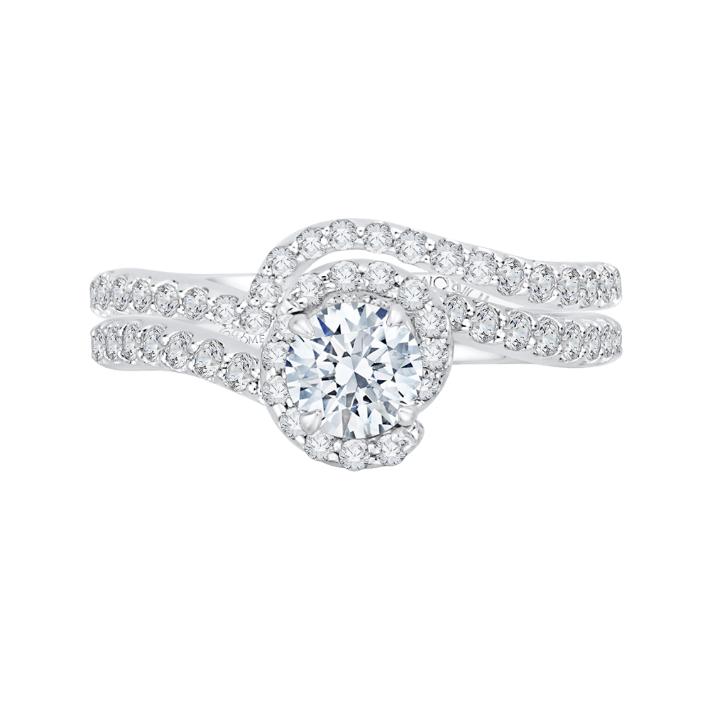 Round Diamond Engagement Ring in 14K White Gold