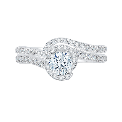 Round Diamond Engagement Ring in 14K White Gold