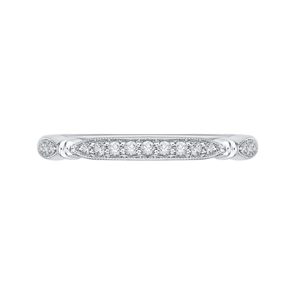 Round Diamond Half-Eternity Wedding Band in 14K White Gold