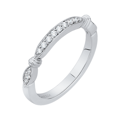 Round Diamond Half-Eternity Wedding Band in 14K White Gold